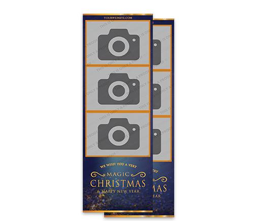 Blue Glitter Christmas 2x6