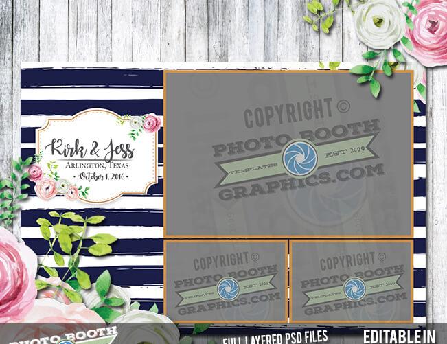 Striped Watercolor Flowers 4x6