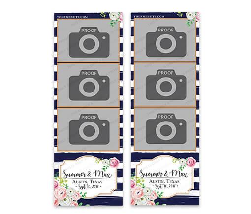 Striped Watercolor Flowers 2x6