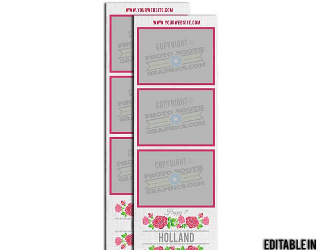 Watercolor Roses 2x6