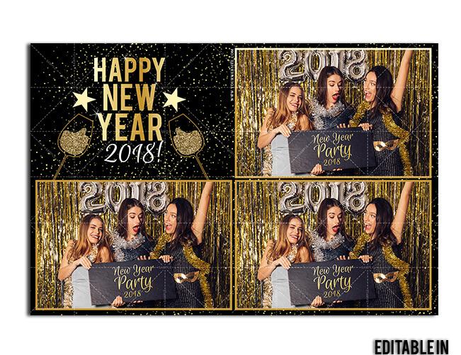 4x6 Champagne Glitter NYE