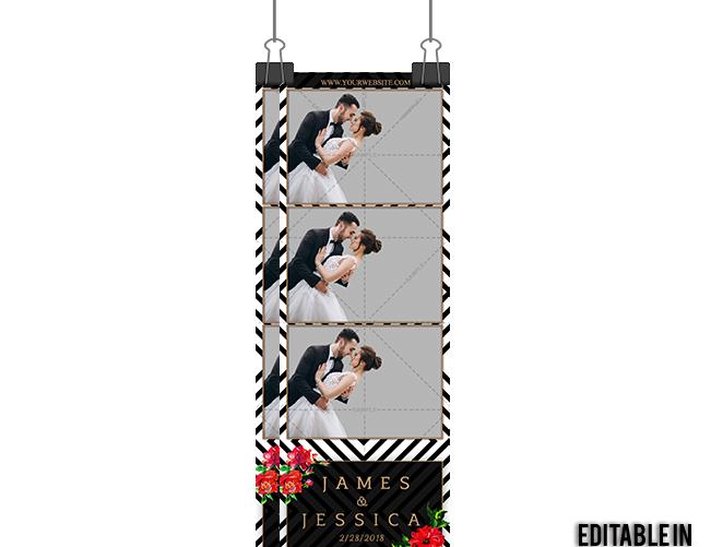 Red Floral with Stripes 2x6