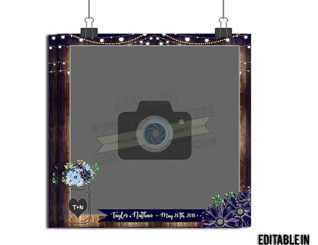 Rustic Mason Jar - Square Template