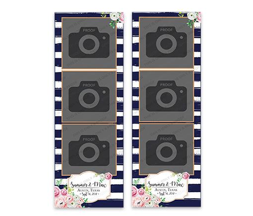 Striped Watercolor Flowers 2x6 square photos