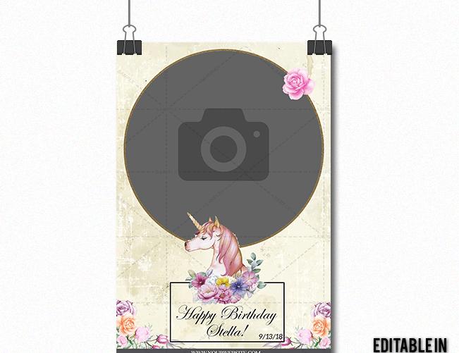 Watercolor Unicorn Birthday