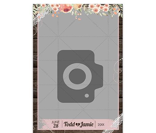 Rustic Wood Floral Pearls and Lace - 4x6