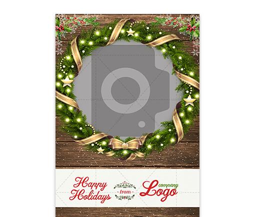 Rustic Wreath Holiday Postcard