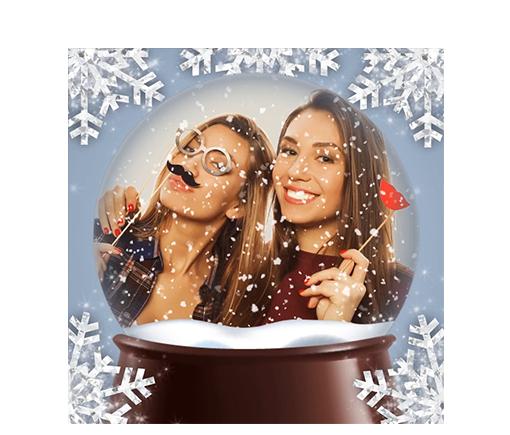 Snowflake Sparkle - Snow Globe - Animated Overlay - PNG Seq