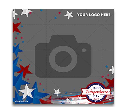 Red, White, & Blue Stars Square