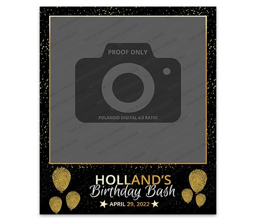 Birthday Glitter Polaroid Digital