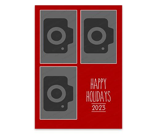 Simple Holiday - 4x6 3 Photo Postcard - Portrait